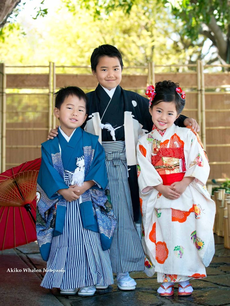 A girl in Japanese Kimono, Shichi Go San, Children in Kimono,
