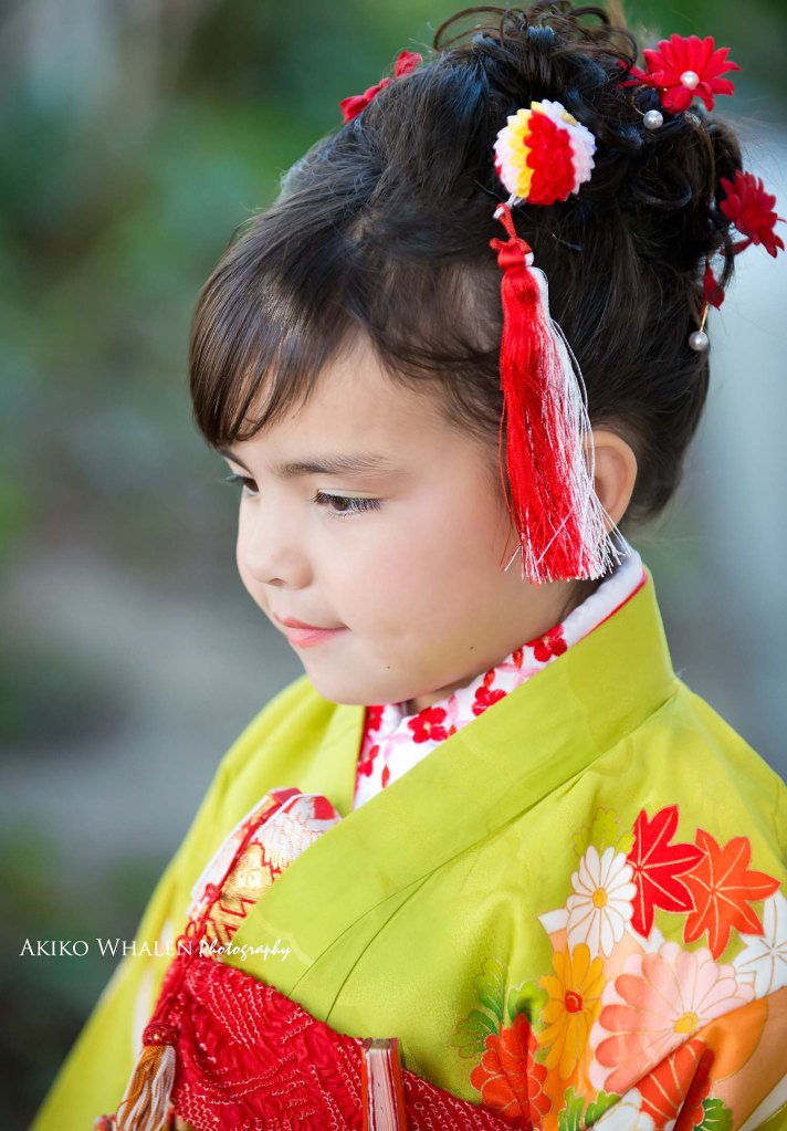 A girl in kimono, Celebrating Shichi Go San, Kimono Photography utilizing natural lighting, Shichi Go San in Los Angeles, Sisters in kimonos,