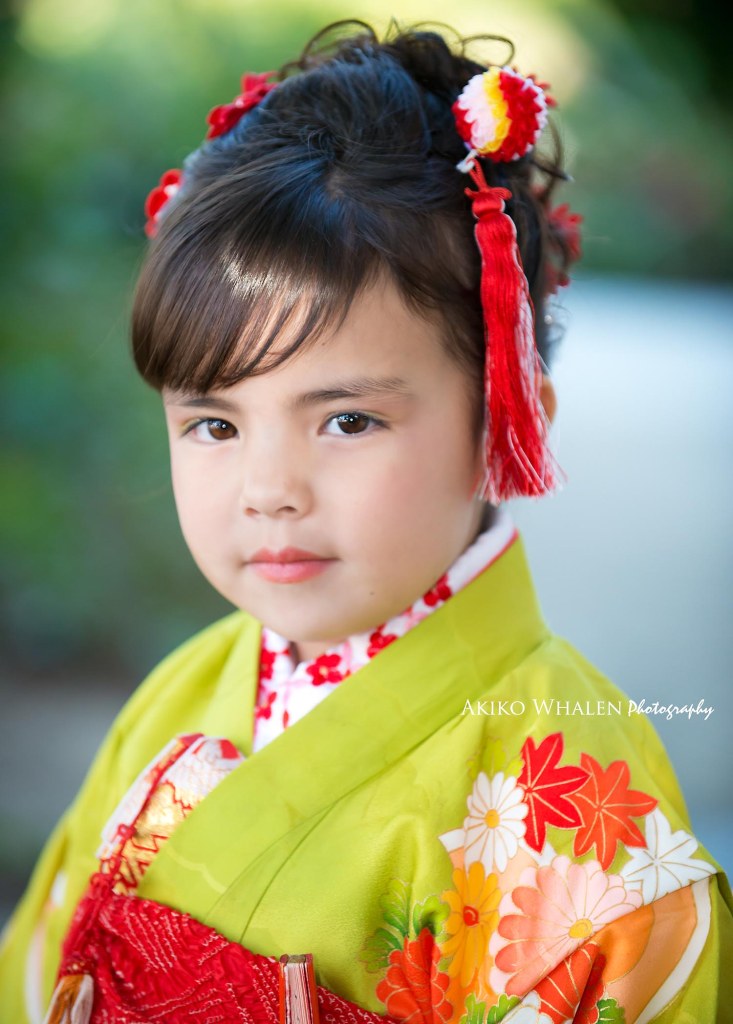 A girl in kimono, Celebrating Shichi Go San, Kimono Photography utilizing natural lighting, Shichi Go San in Los Angeles, Sisters in kimonos,