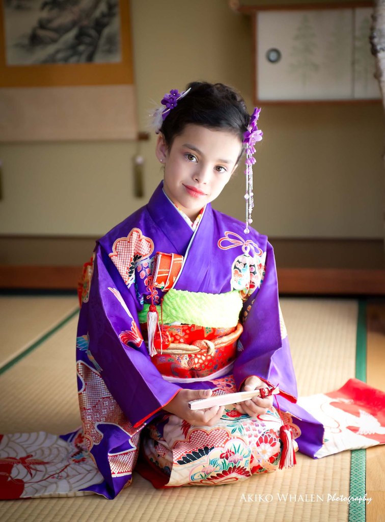 A girl in kimono, Celebrating Shichi Go San, Kimono Photography utilizing natural lighting, Shichi Go San in Los Angeles, Sisters in kimonos,