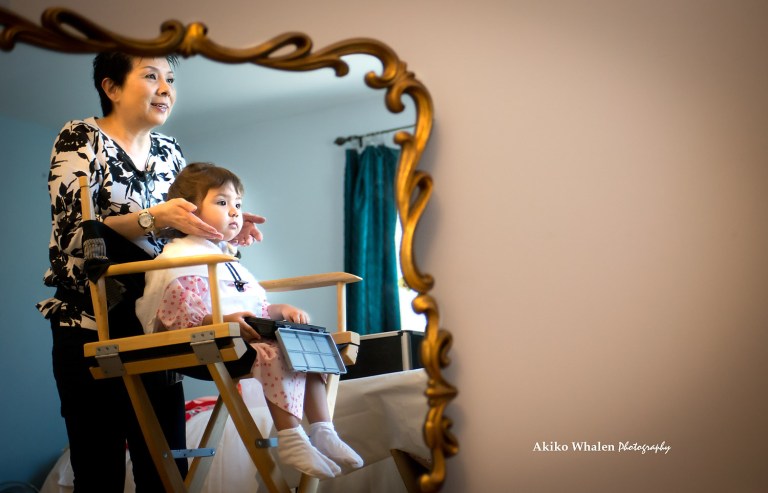 A 3 years old girl enjoying her Shichi Go San in Kimono
