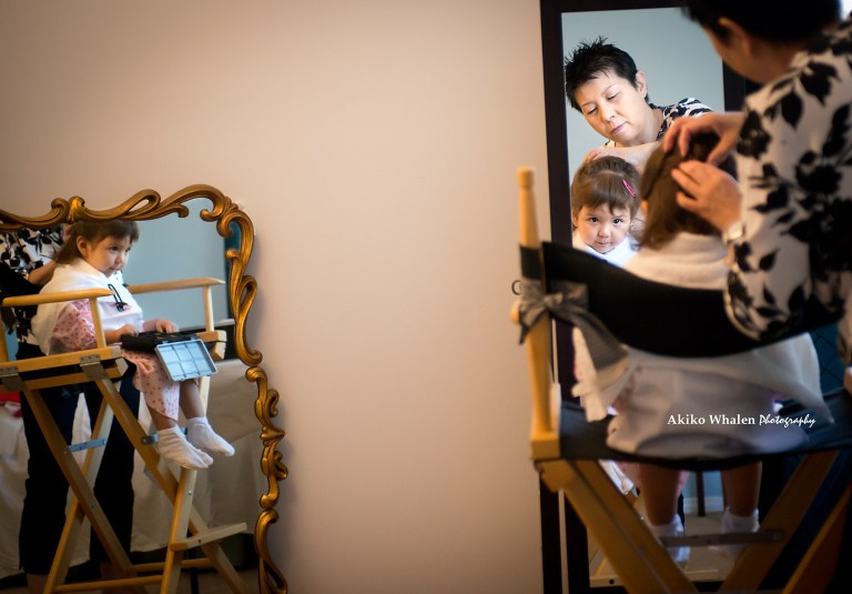 A 3 years old girl enjoying her Shichi Go San in Kimono