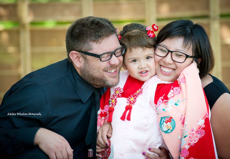 A 3 years old girl enjoying her Shichi Go San in Kimono